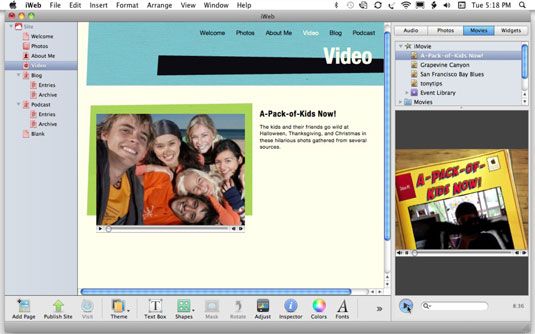 Photographie - Comment ajouter une page de film sur votre site iWeb dans iLife '11