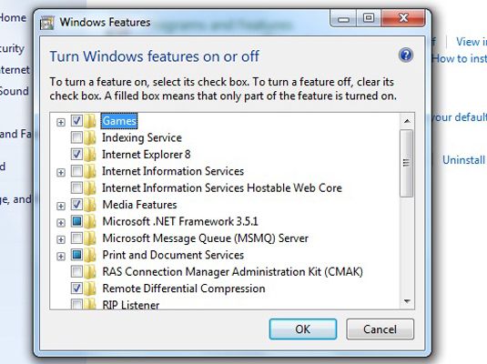 Photographie - Comment ajouter ou supprimer des parties de Windows 7
