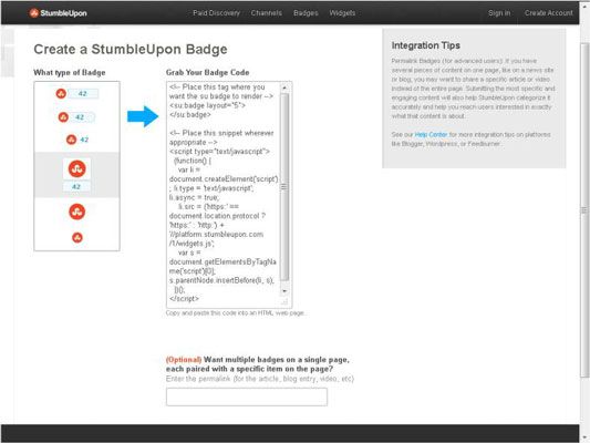 Photographie - Comment ajouter le badge de StumbleUpon et Widget à votre site Web