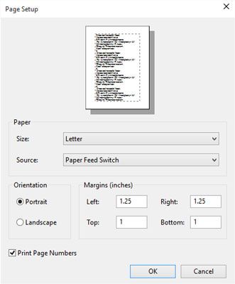 La boîte de dialogue Configuration de la page vous permet d'ajuster votre façon de travailler adapte sur un morceau de papier.