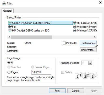 Photographie - Comment régler les paramètres de l'imprimante sous Windows 10