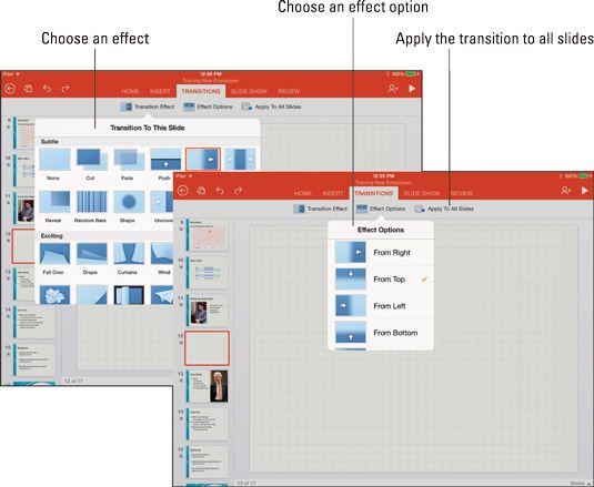 Photographie - Comment appliquer les transitions de diapositives dans PowerPoint sur l'iPad
