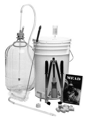 Ici's a typical kit for brewing mead (honey wine).