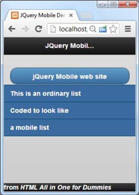 Photographie - Comment construire une page mobile jquery de base pour la programmation HTML5 et CSS3