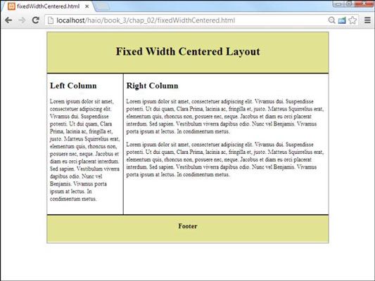 Photographie - Comment construire une largeur fixe disposition flottante centrée pour HTML5 et CSS3 programmation