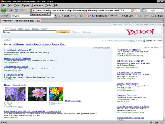 Une capture d'écran d'une annonce Yahoo!