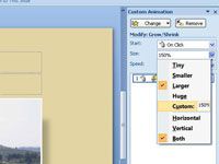 Comment changer une animation's size in powerpoint 2007