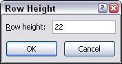 Utilisez la boîte de dialogue Hauteur de ligne pour définir une hauteur spécifique.
