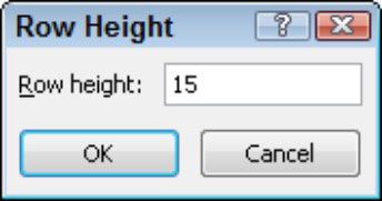 Utilisez la boîte de dialogue Hauteur de ligne pour définir une hauteur spécifique.