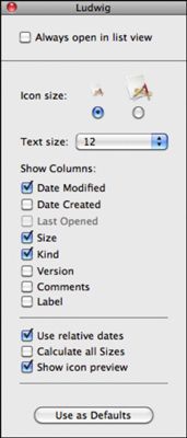 Photographie - Comment changer la liste des options d'affichage dans les fenêtres de Mac OS X Snow Leopard
