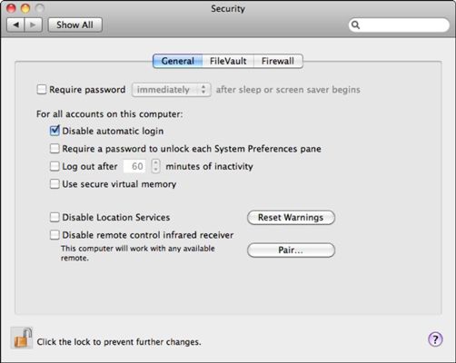 Photographie - Comment modifier les préférences de sécurité de Mac OS X Snow Leopard