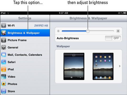 Photographie - Comment modifier les paramètres de luminosité et de papier peint sur votre iPad