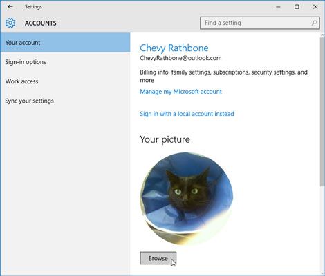 Windows permet à chaque utilisateur de choisir une image de compte.