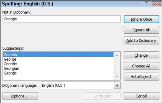 Utilisez la boîte de dialogue Orthographe dans Excel 2010 pour corriger les fautes de frappe dans une feuille de calcul.