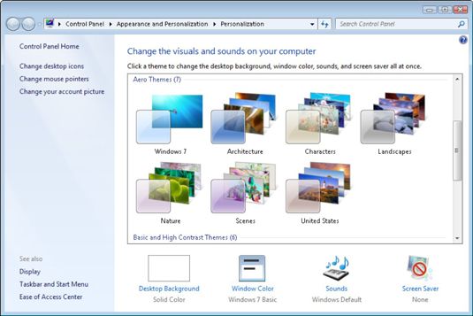 Photographie - Comment choisir un thème de bureau dans Windows 7