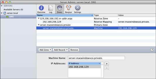 Photographie - Comment configurer des zones DNS et les enregistrements de serveur de lion