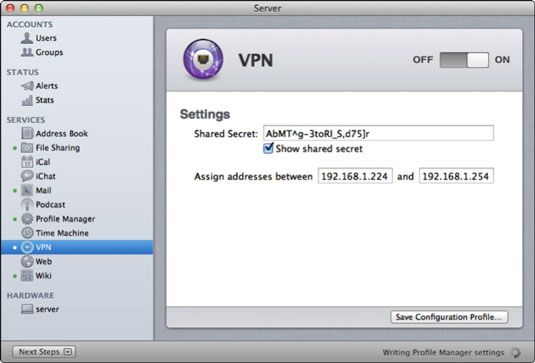 Photographie - Comment configurer VPN dans le serveur de lion