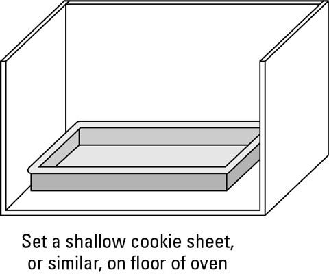 Placez une feuille de biscuit peu profonde sur le sol de vos fonctions four solaire comme une lèchefrite.