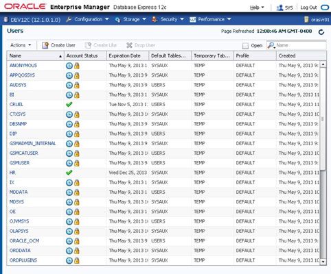 Photographie - Comment créer et gérer des bases de données Enterprise Manager utilisateurs express dans Oracle 12c