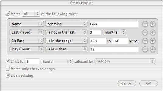 Photographie - Comment créer des playlists de cd intelligentes d'iTunes