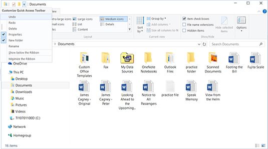 Photographie - Comment personnaliser la barre d'outils d'accès rapide explorateur de fichiers à partir de Windows 10