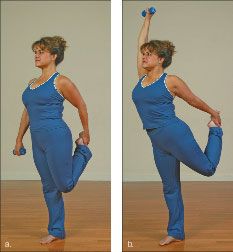 Photographie - Comment faire le danseur exercice Yoga-avec-poids