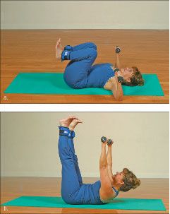 Photographie - Comment faire la presse l'exercice de yoga-avec-poids
