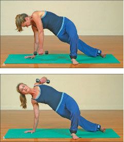 Photographie - Comment faire de la planche de côté l'exercice de yoga-avec-poids