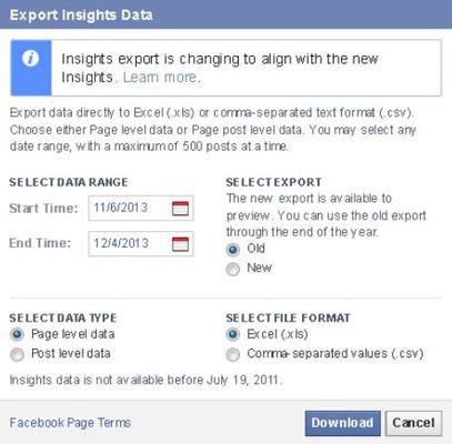 Photographie - Comment exporter vos données Insights facebook