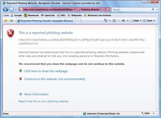 Photographie - Comment lutter contre le phishing dans Internet Explorer