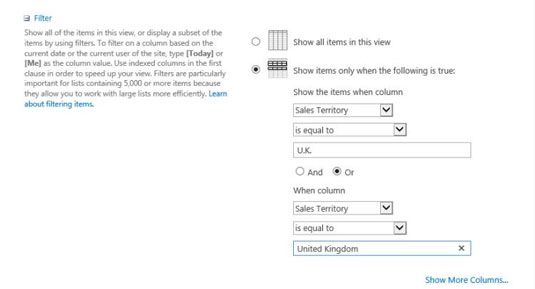 Photographie - Comment filtrer applications dans SharePoint 2013, avec vues