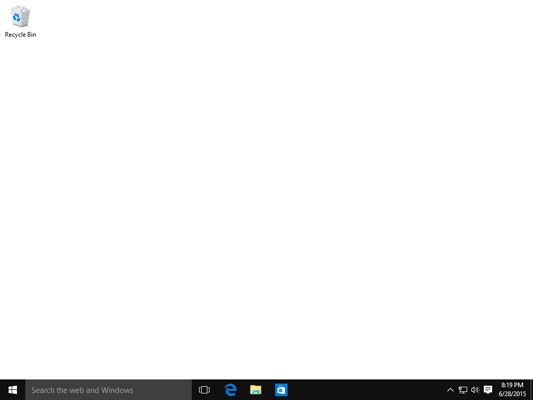 Le nouveau Windows 10 bureau est presque identique à le bureau Windows 7.