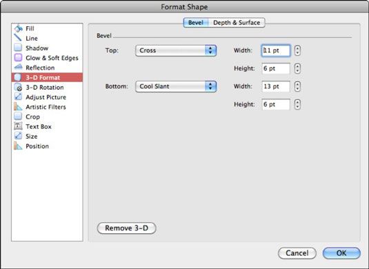 Photographie - Comment formater des formes avec des contrôles 3-D dans Office 2011