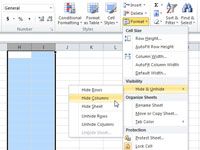 Comment masquer et afficher lignes et de colonnes dans Excel 2010