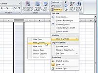 Comment masquer et afficher lignes et de colonnes dans Excel 2007