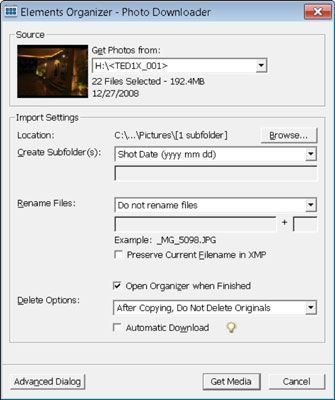 L'Elements Organizer - Photo Downloader Assistant.