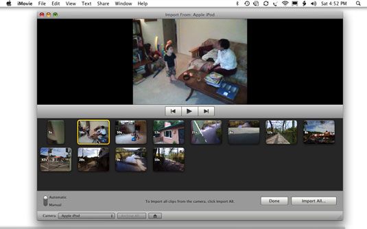 Photographie - Comment importer dans iMovie à partir d'une caméra vidéo à accès aléatoire utilisant iLife '11