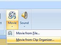 Comment insérer un film à partir de l'organisateur du clip dans une diapositive PowerPoint 2007