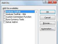 Comment faire pour installer l'utilitaire d'analyse Excel 2010