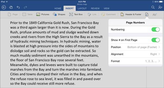 Photographie - Comment exposer un document Word sur l'iPad