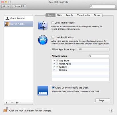 Photographie - Comment limiter les capacités d'un utilisateur dans Mac OS X Lion
