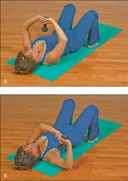 Photographie - Comment desserrer les épaules raides avec un tronçon de yoga avec des poids-