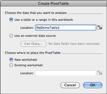 Photographie - Comment faire un tableau croisé dynamique dans Excel pour Mac 2011