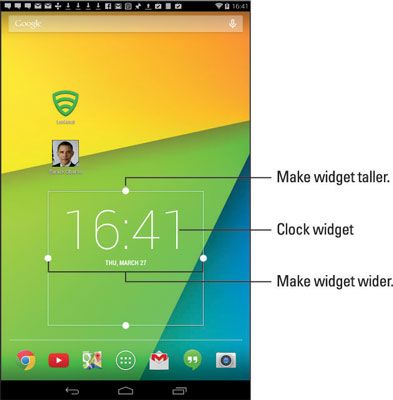 Photographie - Comment gérer les widgets sur l'écran d'accueil de la tablette Android