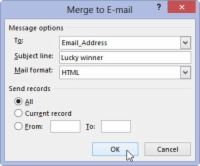 Comment fusionner à Outlook e-mail dans le mot 2013