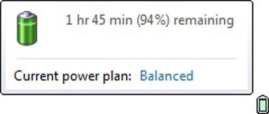 Windows Vista montre que une heure, quarante-cinq minutes avant la fin de la vie de la batterie, et la batterie a