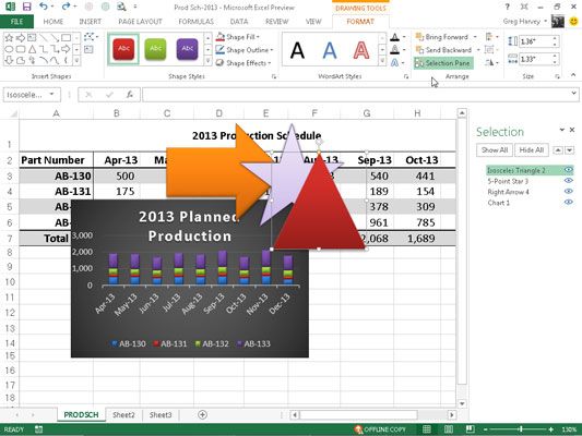Photographie - Comment faire pour déplacer des objets graphiques à différentes couches dans Excel 2013