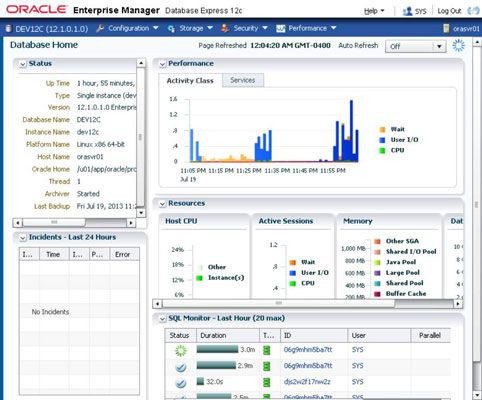 Photographie - Comment naviguer Enterprise Manager expresse d'Oracle 12c