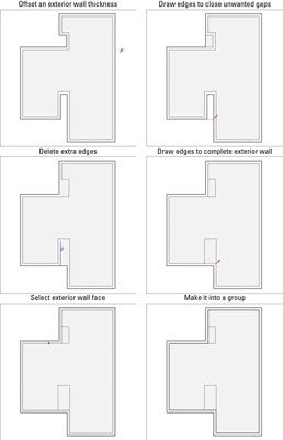 Photographie - Comment décalage et groupe un mur extérieur dans google sketchup 8