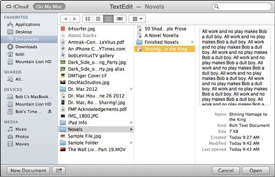 Photographie - Comment ouvrir les icônes dans OS X Mountain Lion